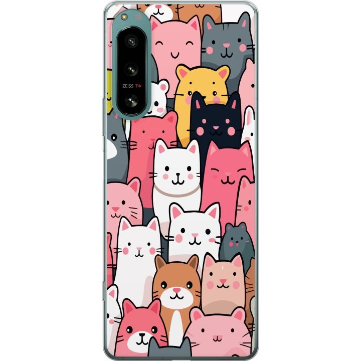 Mobilskal till Sony Xperia 5 IV med Kattmönster motiv i gruppen SMARTPHONE & SURFPLATTOR / Mobilskydd / Sony hos TP E-commerce Nordic AB (A61504)