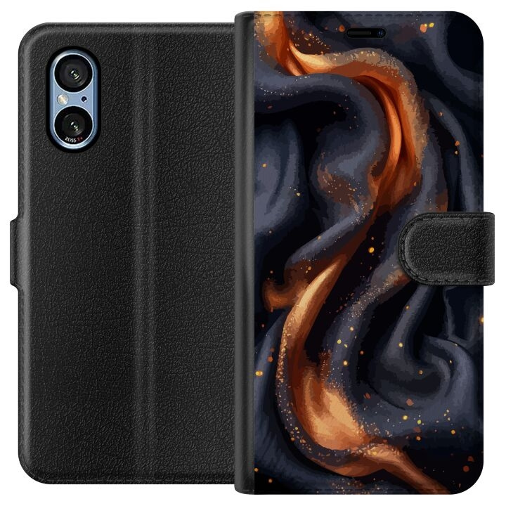 Plånboksfodral till Sony Xperia 5 V med Eldigt silke motiv i gruppen SMARTPHONE & SURFPLATTOR / Mobilskydd / Sony hos TP E-commerce Nordic AB (A61524)