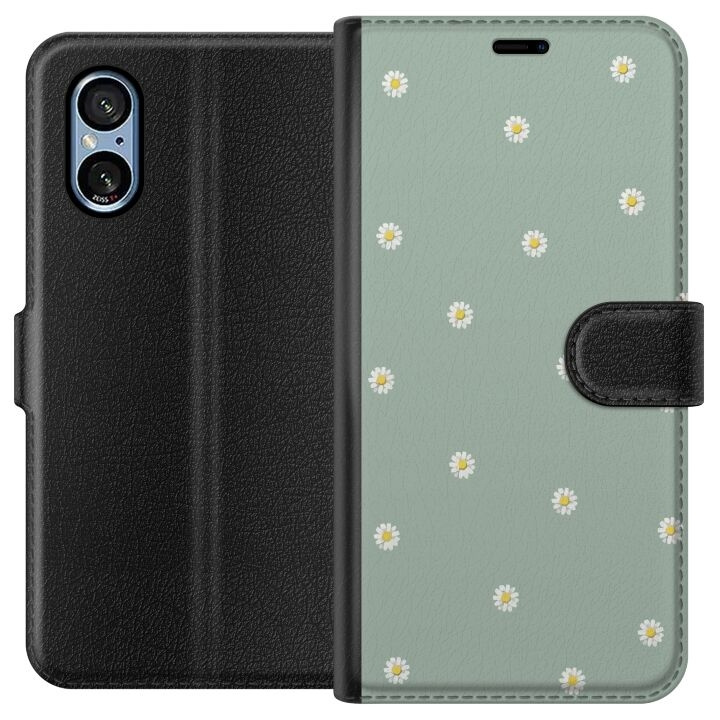 Plånboksfodral till Sony Xperia 5 V med Prästkragar motiv i gruppen SMARTPHONE & SURFPLATTOR / Mobilskydd / Sony hos TP E-commerce Nordic AB (A61527)