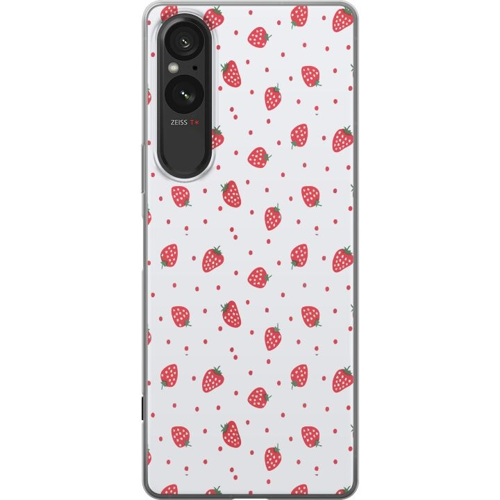 Mobilskal till Sony Xperia 5 V med Jordgubbar motiv i gruppen SMARTPHONE & SURFPLATTOR / Mobilskydd / Sony hos TP E-commerce Nordic AB (A61567)