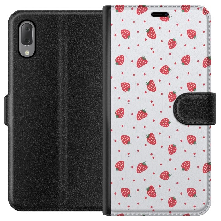 Plånboksfodral till Sony Xperia L3 med Jordgubbar motiv i gruppen SMARTPHONE & SURFPLATTOR / Mobilskydd / Sony hos TP E-commerce Nordic AB (A61621)