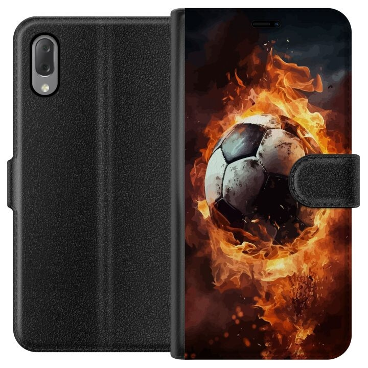Plånboksfodral till Sony Xperia L3 med Fotboll motiv i gruppen SMARTPHONE & SURFPLATTOR / Mobilskydd / Sony hos TP E-commerce Nordic AB (A61625)