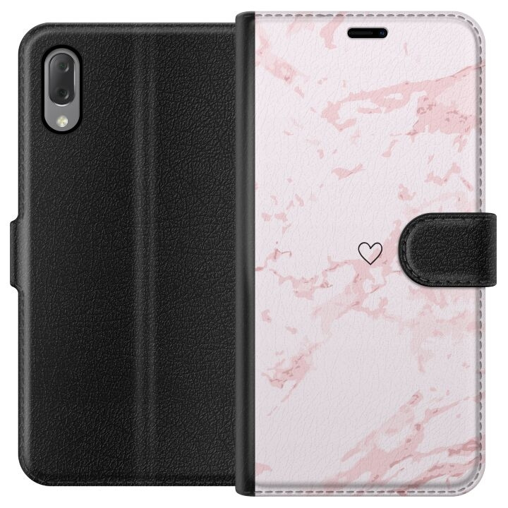 Plånboksfodral till Sony Xperia L3 med Rosa Hjärta motiv i gruppen SMARTPHONE & SURFPLATTOR / Mobilskydd / Sony hos TP E-commerce Nordic AB (A61627)