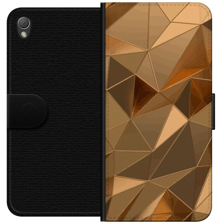 Plånboksfodral till Sony Xperia Z3 med 3D Guld motiv i gruppen SMARTPHONE & SURFPLATTOR / Mobilskydd / Sony hos TP E-commerce Nordic AB (A61763)