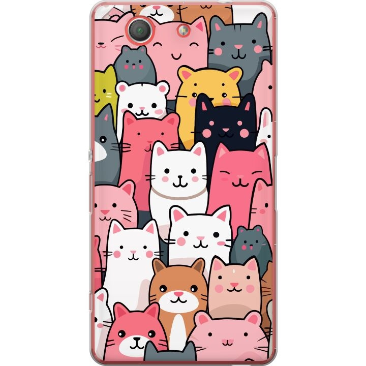 Mobilskal till Sony Xperia Z3 Compact med Kattmönster motiv i gruppen SMARTPHONE & SURFPLATTOR / Mobilskydd / Sony hos TP E-commerce Nordic AB (A61774)