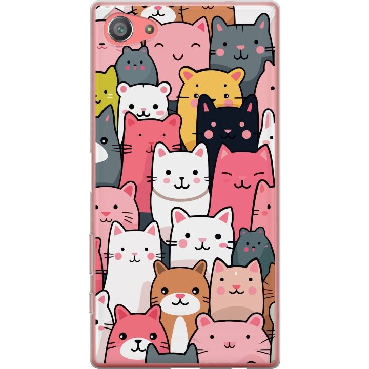Mobilskal till Sony Xperia Z5 Compact med Kattmönster motiv i gruppen SMARTPHONE & SURFPLATTOR / Mobilskydd / Sony hos TP E-commerce Nordic AB (A61801)