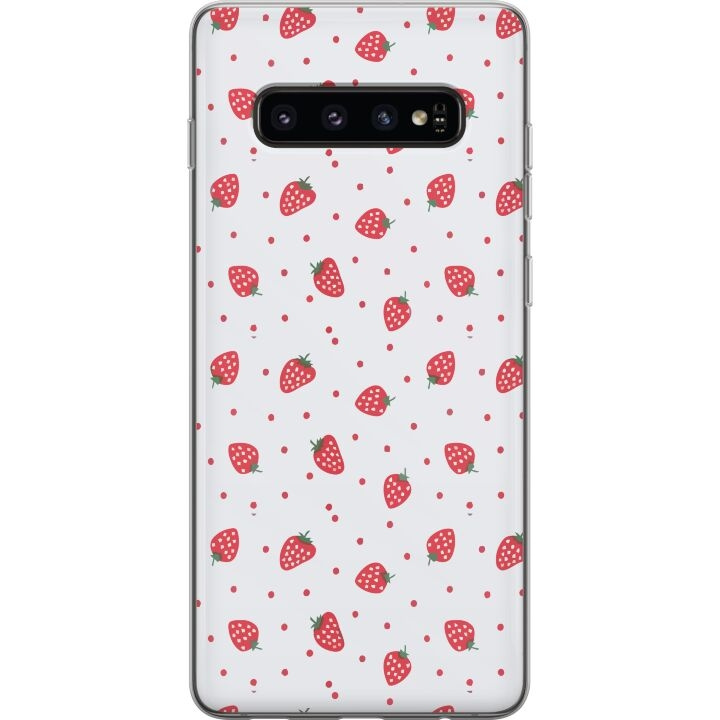 Mobilskal till Samsung Galaxy S10 med Jordgubbar motiv i gruppen SMARTPHONE & SURFPLATTOR / Mobilskydd / Samsung hos TP E-commerce Nordic AB (A61864)