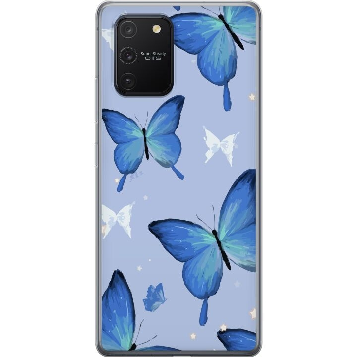 Mobilskal till Samsung Galaxy S10 Lite med Blå fjärillar motiv i gruppen SMARTPHONE & SURFPLATTOR / Mobilskydd / Samsung hos TP E-commerce Nordic AB (A61971)