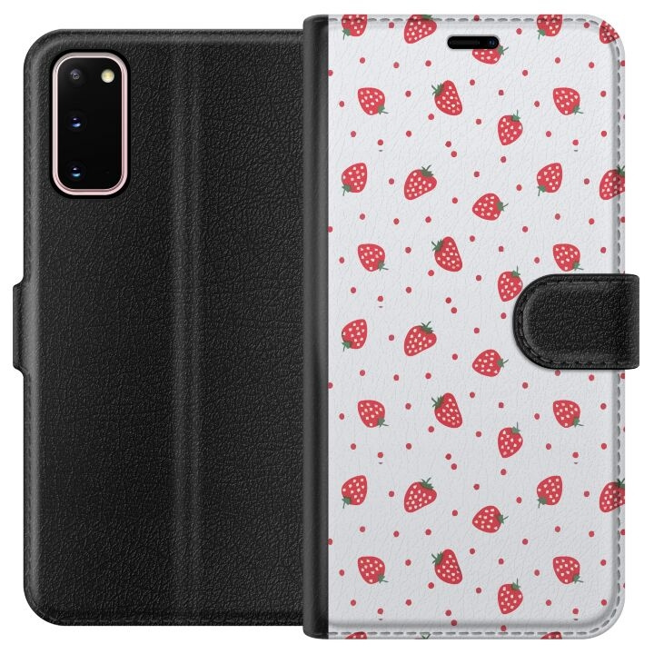 Plånboksfodral till Samsung Galaxy S20 med Jordgubbar motiv i gruppen SMARTPHONE & SURFPLATTOR / Mobilskydd / Samsung hos TP E-commerce Nordic AB (A62053)