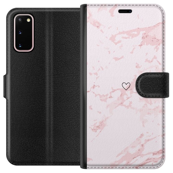 Plånboksfodral till Samsung Galaxy S20 med Rosa Hjärta motiv i gruppen SMARTPHONE & SURFPLATTOR / Mobilskydd / Samsung hos TP E-commerce Nordic AB (A62059)
