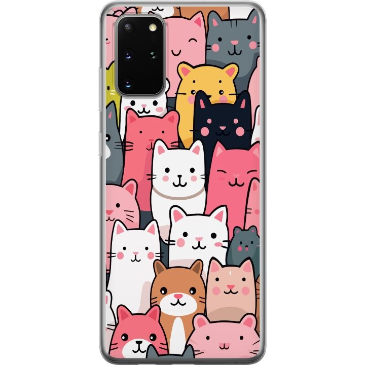 Mobilskal till Samsung Galaxy S20+ med Kattmönster motiv i gruppen SMARTPHONE & SURFPLATTOR / Mobilskydd / Samsung hos TP E-commerce Nordic AB (A62179)