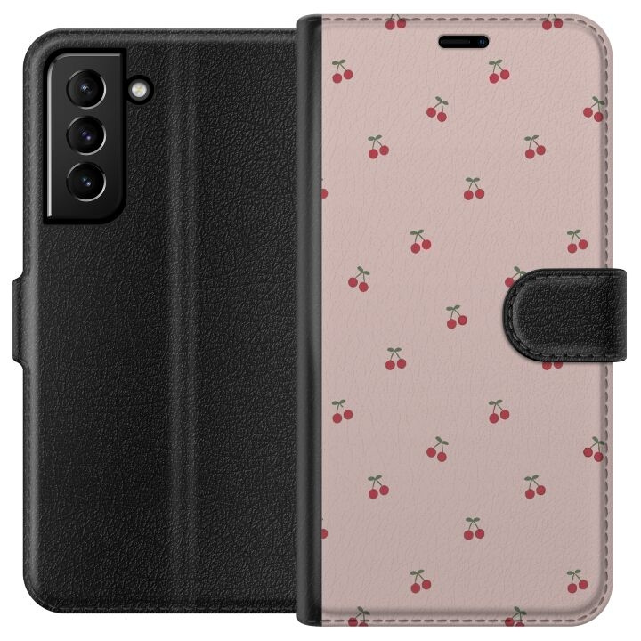 Plånboksfodral till Samsung Galaxy S21+ 5G med Körsbär motiv i gruppen SMARTPHONE & SURFPLATTOR / Mobilskydd / Samsung hos TP E-commerce Nordic AB (A62367)