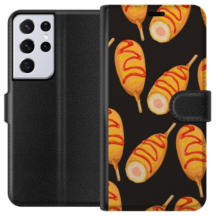 Plånboksfodral till Samsung Galaxy S21 Ultra 5G med Kycklingklubba motiv i gruppen SMARTPHONE & SURFPLATTOR / Mobilskydd / Samsung hos TP E-commerce Nordic AB (A62423)