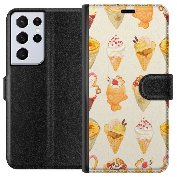 Plånboksfodral till Samsung Galaxy S21 Ultra 5G med Glassigt motiv i gruppen SMARTPHONE & SURFPLATTOR / Mobilskydd / Samsung hos TP E-commerce Nordic AB (A62425)