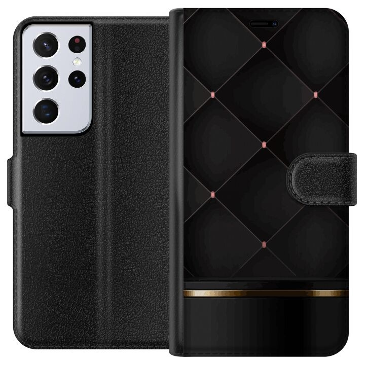 Plånboksfodral till Samsung Galaxy S21 Ultra 5G med Lyxig linje motiv i gruppen SMARTPHONE & SURFPLATTOR / Mobilskydd / Samsung hos TP E-commerce Nordic AB (A62429)