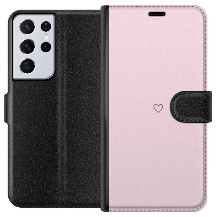 Plånboksfodral till Samsung Galaxy S21 Ultra 5G med Hjärta motiv i gruppen SMARTPHONE & SURFPLATTOR / Mobilskydd / Samsung hos TP E-commerce Nordic AB (A62433)