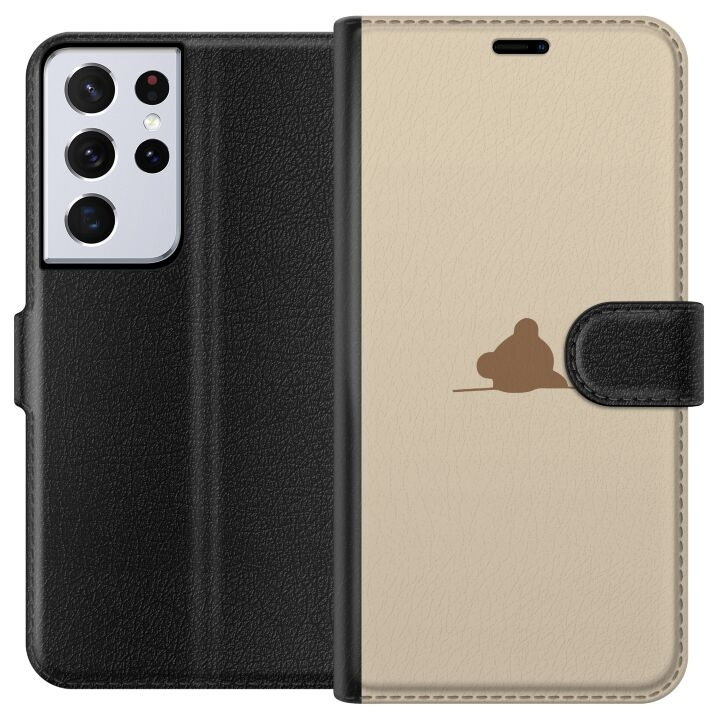 Plånboksfodral till Samsung Galaxy S21 Ultra 5G med Nalle motiv i gruppen SMARTPHONE & SURFPLATTOR / Mobilskydd / Samsung hos TP E-commerce Nordic AB (A62434)