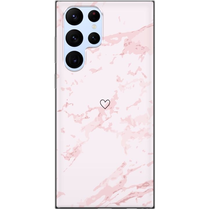 Mobilskal till Samsung Galaxy S22 Ultra 5G med Rosa Hjärta motiv i gruppen SMARTPHONE & SURFPLATTOR / Mobilskydd / Samsung hos TP E-commerce Nordic AB (A62626)