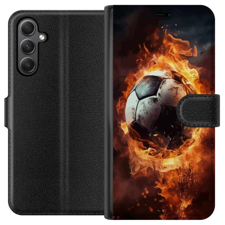 Plånboksfodral till Samsung Galaxy S23 FE med Fotboll motiv i gruppen SMARTPHONE & SURFPLATTOR / Mobilskydd / Samsung hos TP E-commerce Nordic AB (A62705)