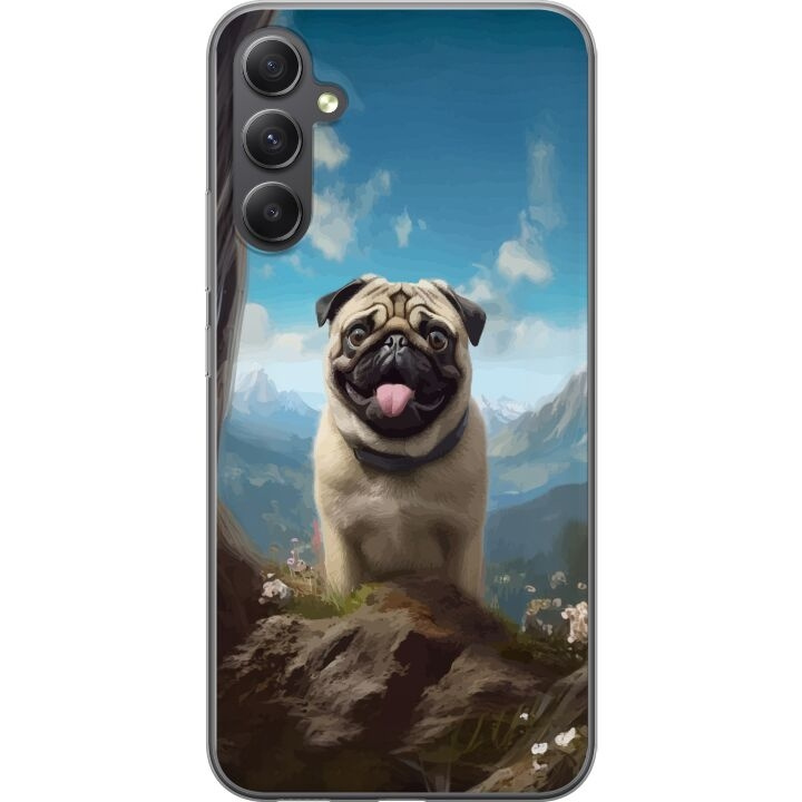 Mobilskal till Samsung Galaxy S23 FE med Glad Hund motiv i gruppen SMARTPHONE & SURFPLATTOR / Mobilskydd / Samsung hos TP E-commerce Nordic AB (A62729)