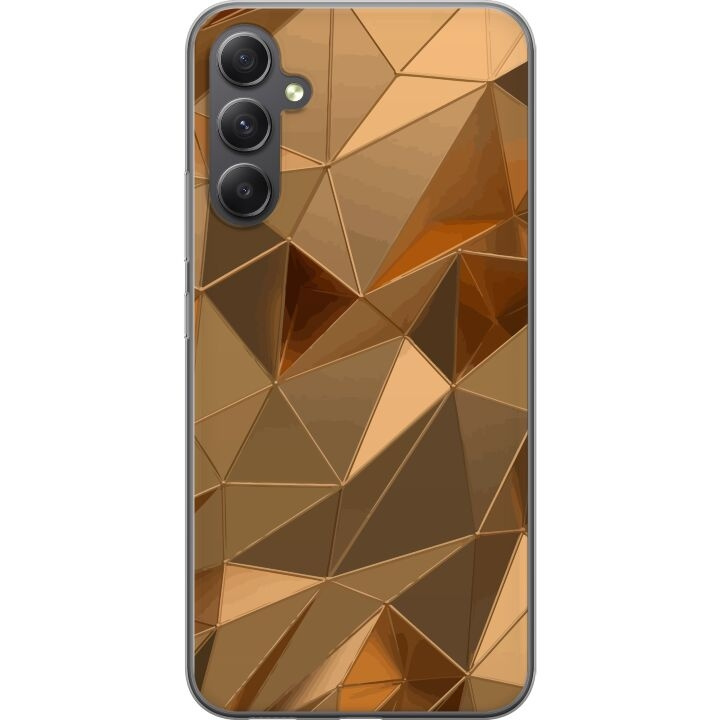 Mobilskal till Samsung Galaxy S23 FE med 3D Guld motiv i gruppen SMARTPHONE & SURFPLATTOR / Mobilskydd / Samsung hos TP E-commerce Nordic AB (A62735)