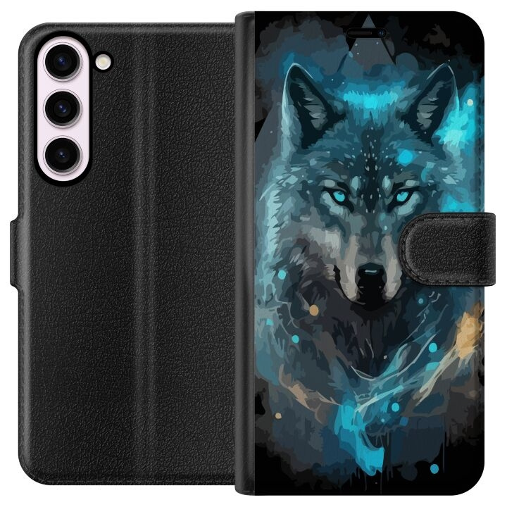 Plånboksfodral till Samsung Galaxy S23+ med Varg motiv i gruppen SMARTPHONE & SURFPLATTOR / Mobilskydd / Samsung hos TP E-commerce Nordic AB (A62743)