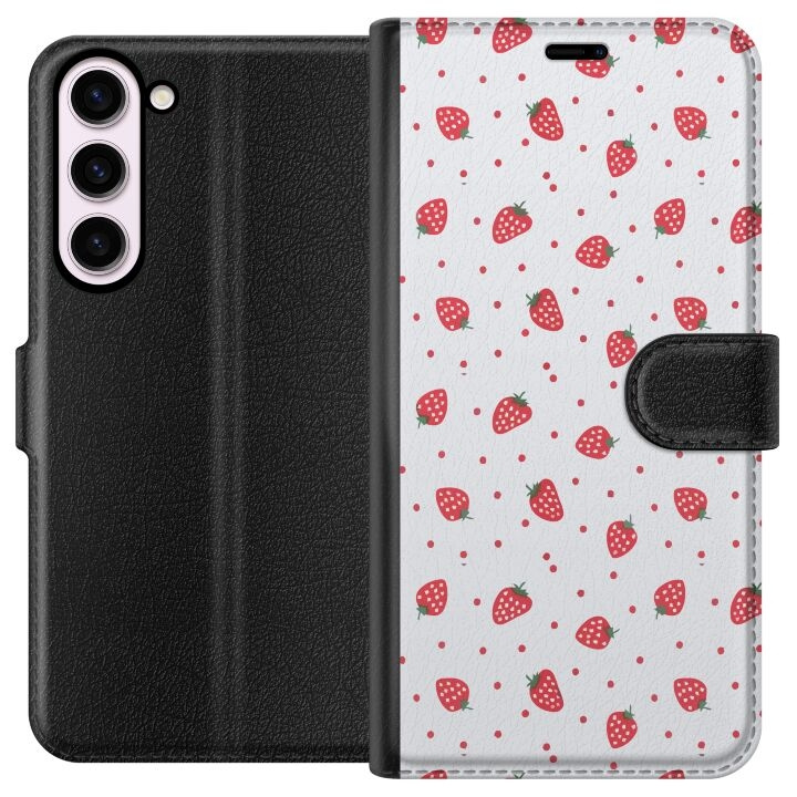 Plånboksfodral till Samsung Galaxy S23+ med Jordgubbar motiv i gruppen SMARTPHONE & SURFPLATTOR / Mobilskydd / Samsung hos TP E-commerce Nordic AB (A62755)