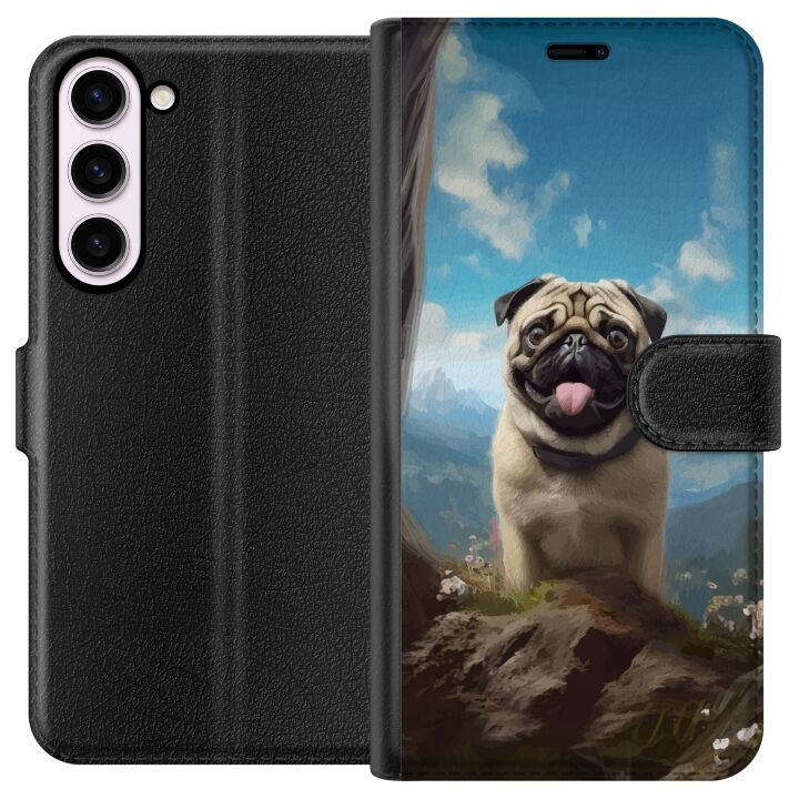 Plånboksfodral till Samsung Galaxy S23+ med Glad Hund motiv i gruppen SMARTPHONE & SURFPLATTOR / Mobilskydd / Samsung hos TP E-commerce Nordic AB (A62756)