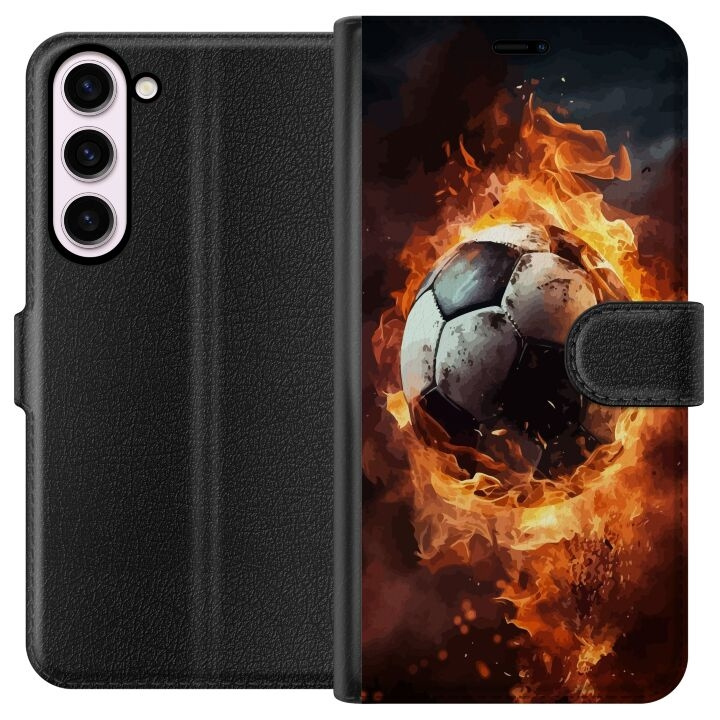 Plånboksfodral till Samsung Galaxy S23+ med Fotboll motiv i gruppen SMARTPHONE & SURFPLATTOR / Mobilskydd / Samsung hos TP E-commerce Nordic AB (A62759)