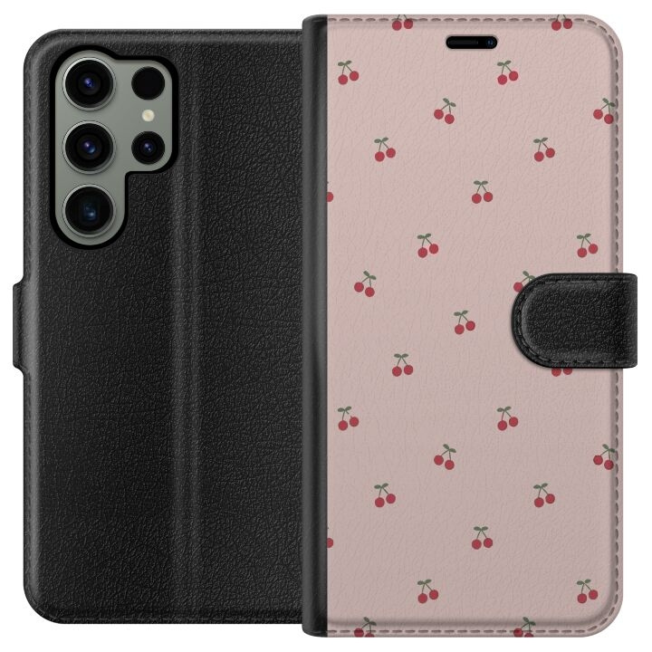 Plånboksfodral till Samsung Galaxy S23 Ultra med Körsbär motiv i gruppen SMARTPHONE & SURFPLATTOR / Mobilskydd / Samsung hos TP E-commerce Nordic AB (A62799)