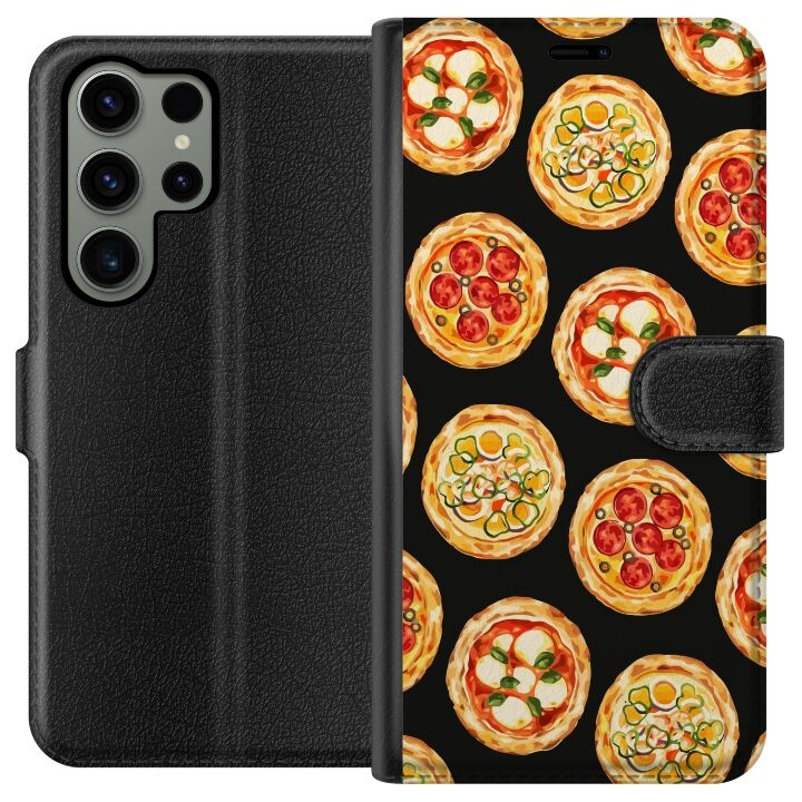 Plånboksfodral till Samsung Galaxy S23 Ultra med Pizza motiv i gruppen SMARTPHONE & SURFPLATTOR / Mobilskydd / Samsung hos TP E-commerce Nordic AB (A62805)