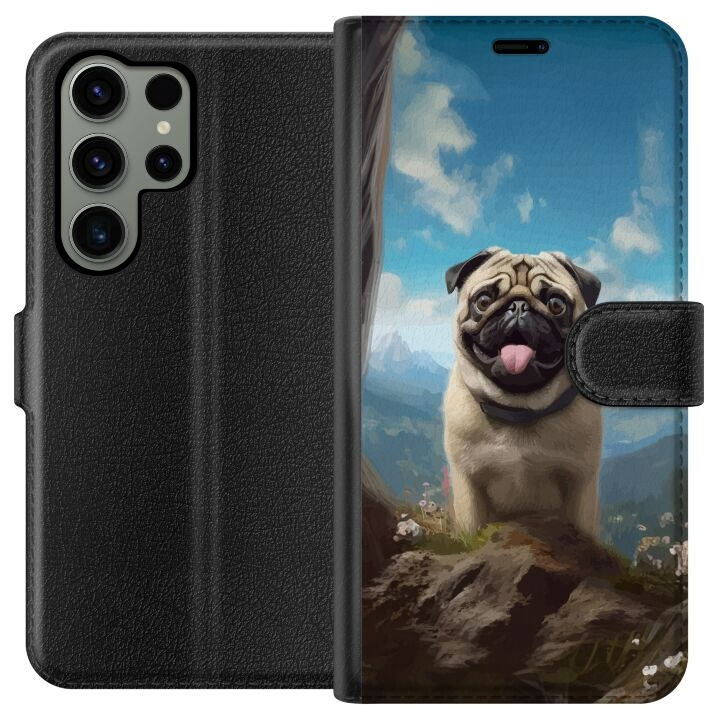 Plånboksfodral till Samsung Galaxy S23 Ultra med Glad Hund motiv i gruppen SMARTPHONE & SURFPLATTOR / Mobilskydd / Samsung hos TP E-commerce Nordic AB (A62810)