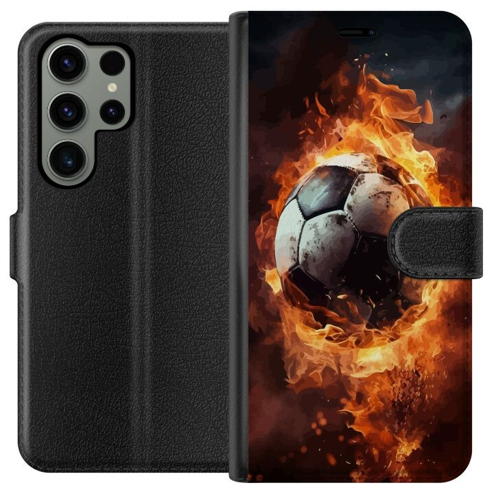 Plånboksfodral till Samsung Galaxy S23 Ultra med Fotboll motiv i gruppen SMARTPHONE & SURFPLATTOR / Mobilskydd / Samsung hos TP E-commerce Nordic AB (A62813)