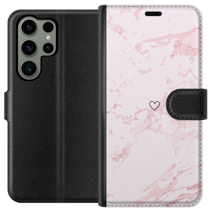 Plånboksfodral till Samsung Galaxy S23 Ultra med Rosa Hjärta motiv i gruppen SMARTPHONE & SURFPLATTOR / Mobilskydd / Samsung hos TP E-commerce Nordic AB (A62815)