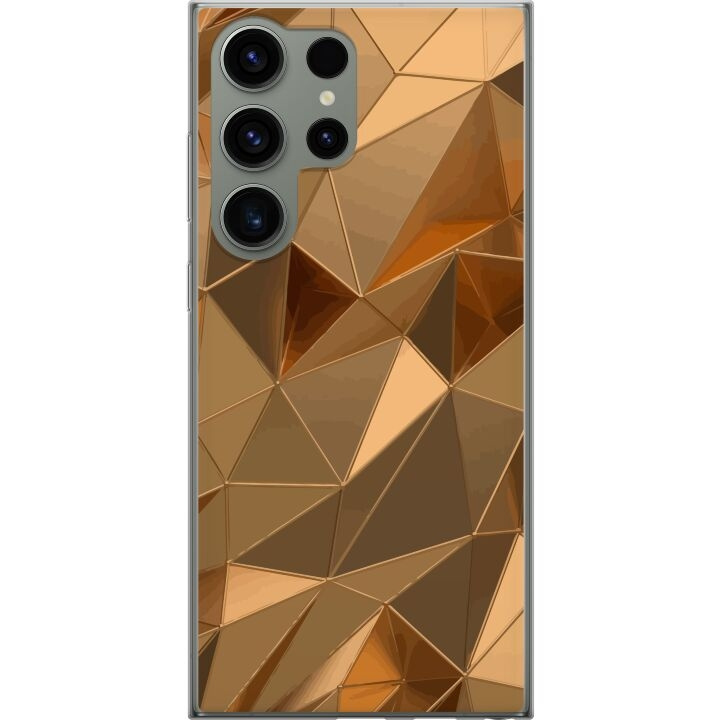 Mobilskal till Samsung Galaxy S23 Ultra med 3D Guld motiv i gruppen SMARTPHONE & SURFPLATTOR / Mobilskydd / Samsung hos TP E-commerce Nordic AB (A62843)