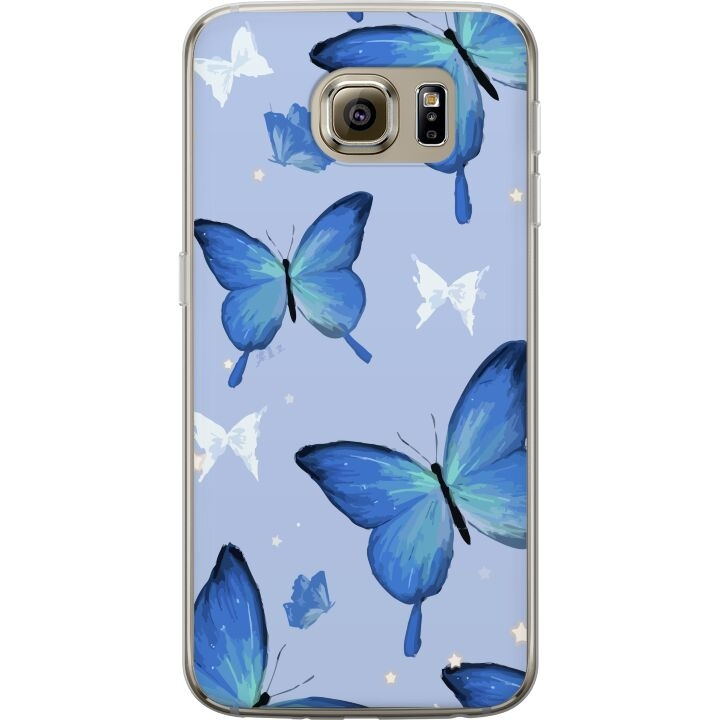 Mobilskal till Samsung Galaxy S6 med Blå fjärillar motiv i gruppen SMARTPHONE & SURFPLATTOR / Mobilskydd / Samsung hos TP E-commerce Nordic AB (A63024)