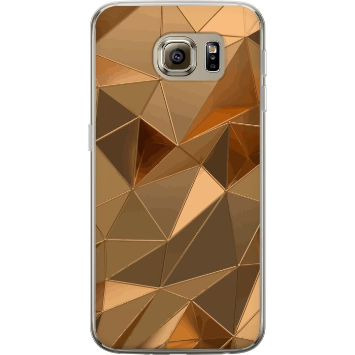 Mobilskal till Samsung Galaxy S6 med 3D Guld motiv i gruppen SMARTPHONE & SURFPLATTOR / Mobilskydd / Samsung hos TP E-commerce Nordic AB (A63032)