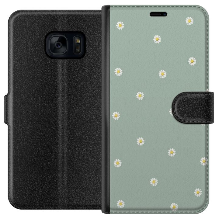 Plånboksfodral till Samsung Galaxy S7 med Prästkragar motiv i gruppen SMARTPHONE & SURFPLATTOR / Mobilskydd / Samsung hos TP E-commerce Nordic AB (A63066)