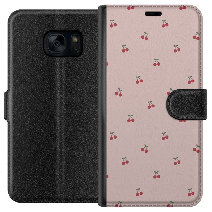 Plånboksfodral till Samsung Galaxy S7 med Körsbär motiv i gruppen SMARTPHONE & SURFPLATTOR / Mobilskydd / Samsung hos TP E-commerce Nordic AB (A63069)