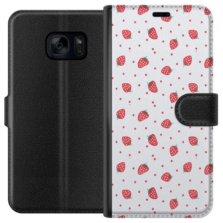 Plånboksfodral till Samsung Galaxy S7 med Jordgubbar motiv i gruppen SMARTPHONE & SURFPLATTOR / Mobilskydd / Samsung hos TP E-commerce Nordic AB (A63079)