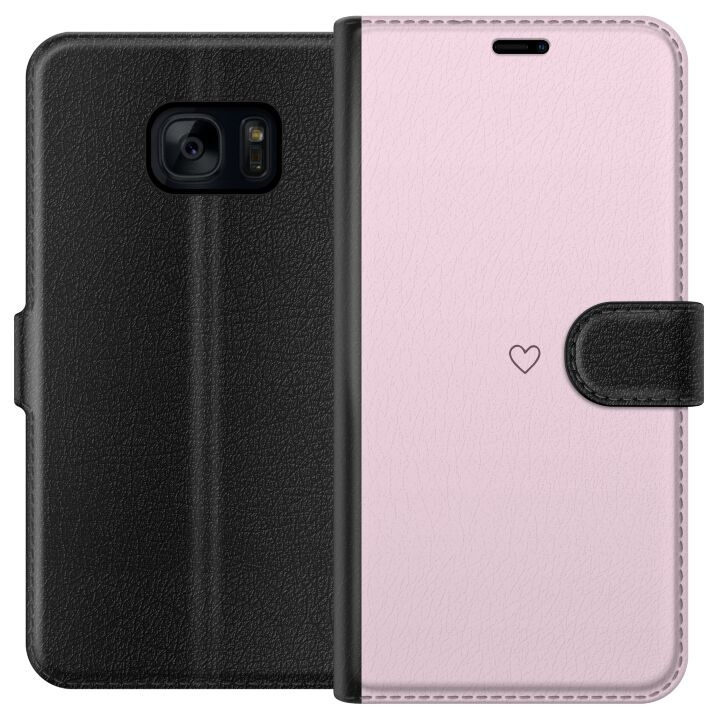 Plånboksfodral till Samsung Galaxy S7 med Hjärta motiv i gruppen SMARTPHONE & SURFPLATTOR / Mobilskydd / Samsung hos TP E-commerce Nordic AB (A63081)