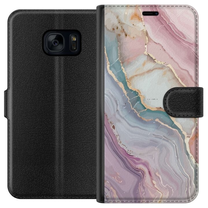 Plånboksfodral till Samsung Galaxy S7 med Marmor motiv i gruppen SMARTPHONE & SURFPLATTOR / Mobilskydd / Samsung hos TP E-commerce Nordic AB (A63084)