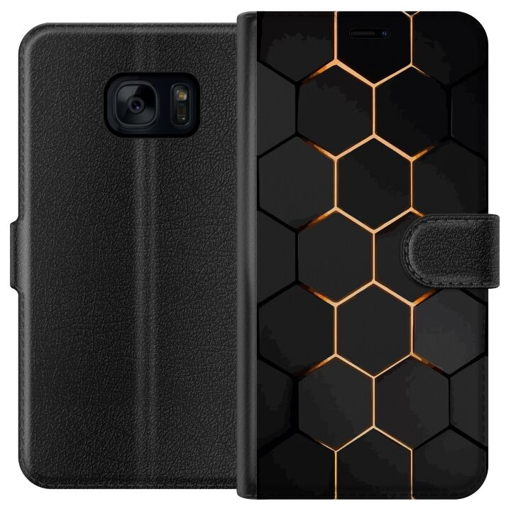 Plånboksfodral till Samsung Galaxy S7 med Lyxigt Mönster motiv i gruppen SMARTPHONE & SURFPLATTOR / Mobilskydd / Samsung hos TP E-commerce Nordic AB (A63087)