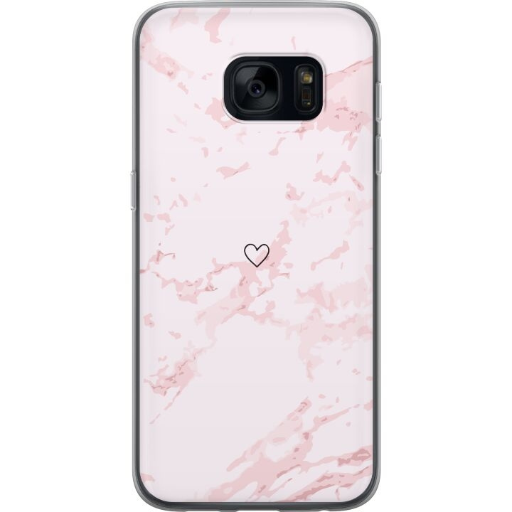 Mobilskal till Samsung Galaxy S7 med Rosa Hjärta motiv i gruppen SMARTPHONE & SURFPLATTOR / Mobilskydd / Samsung hos TP E-commerce Nordic AB (A63112)