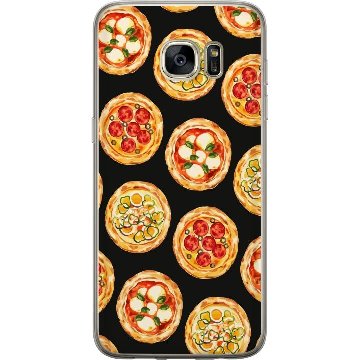 Mobilskal till Samsung Galaxy S7 edge med Pizza motiv i gruppen SMARTPHONE & SURFPLATTOR / Mobilskydd / Samsung hos TP E-commerce Nordic AB (A63129)