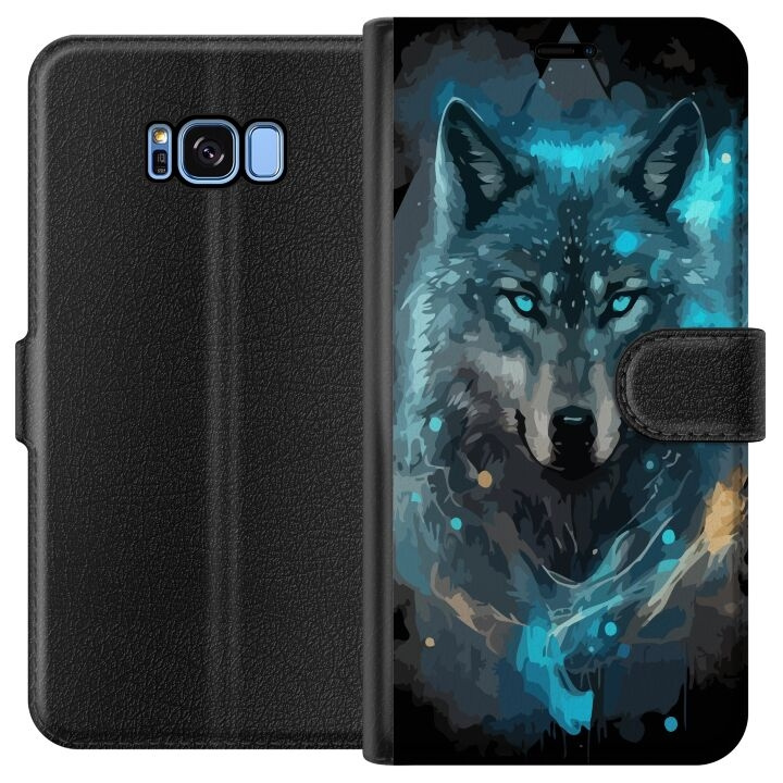 Plånboksfodral till Samsung Galaxy S8 med Varg motiv i gruppen SMARTPHONE & SURFPLATTOR / Mobilskydd / Samsung hos TP E-commerce Nordic AB (A63148)