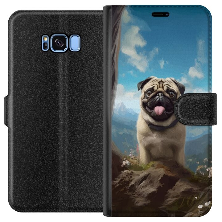 Plånboksfodral till Samsung Galaxy S8 med Glad Hund motiv i gruppen SMARTPHONE & SURFPLATTOR / Mobilskydd / Samsung hos TP E-commerce Nordic AB (A63161)