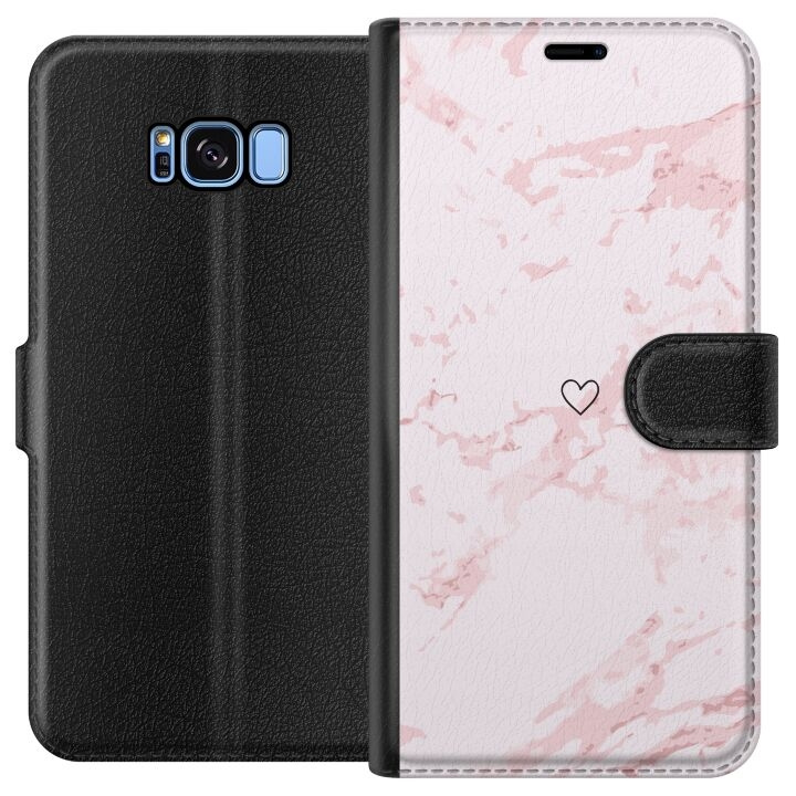 Plånboksfodral till Samsung Galaxy S8 med Rosa Hjärta motiv i gruppen SMARTPHONE & SURFPLATTOR / Mobilskydd / Samsung hos TP E-commerce Nordic AB (A63166)