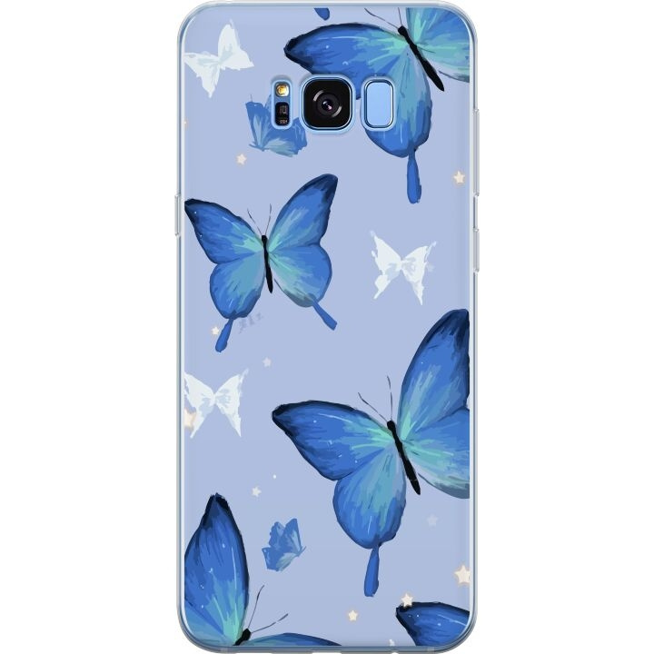 Mobilskal till Samsung Galaxy S8 med Blå fjärillar motiv i gruppen SMARTPHONE & SURFPLATTOR / Mobilskydd / Samsung hos TP E-commerce Nordic AB (A63186)