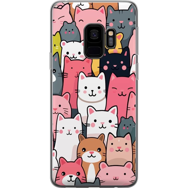 Mobilskal till Samsung Galaxy S9 med Kattmönster motiv i gruppen SMARTPHONE & SURFPLATTOR / Mobilskydd / Samsung hos TP E-commerce Nordic AB (A63259)